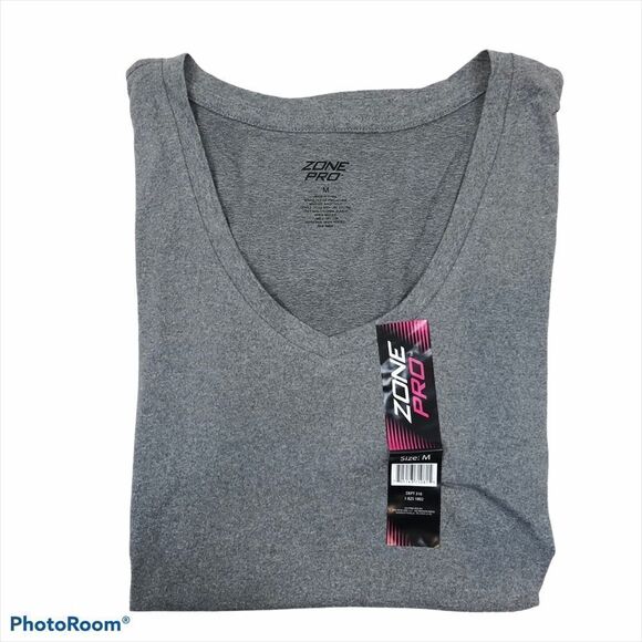 BNWT Zone Pro Grey V Neck Short Sleeved Shirt - Picture 7 of 9